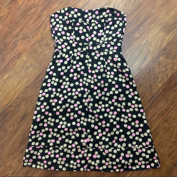 J. Crew Strapless Silk Polka Dot Dress Size 6 - Picture 2 of 5
